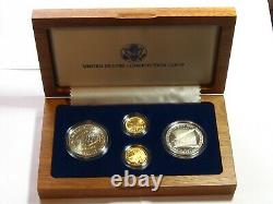 1987 US Constitution 4 Coin Set 2 Silver Dollars, 2 Gold $5 Proofs #9328
