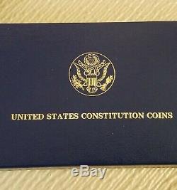 1987 US Constitution 5 dollar Gold and Silver dollar coin set with COA
