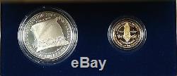1987 US Mint Constitution 2 Coin Gold & Silver Commem Proof Set as Issued DGH