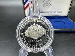 1987 U. S. Constitution Coins Silver Dollar & Gold Five Dollar Proof Set with CoA