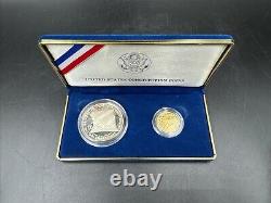 1987 U. S. Constitution Coins Silver Dollar & Gold Five Dollar Proof Set with CoA