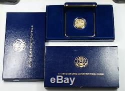 1987 U. S. Mint Constitution $5 Gold BU Commemorative Coin Box & COA OGP