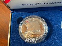 1987 U. S. Mint Constitution Coins Proof Set Silver Dollar & Gold Five Dollar COA