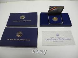 1987 United States Constitution Five Dollar Proof Gold Coin 8.36 grams Box & CoA