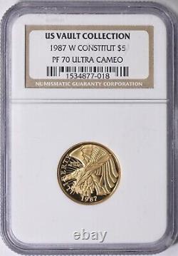 1987-W CONSTITUTION $5 Gold NGC PF70 Ultra Cameo