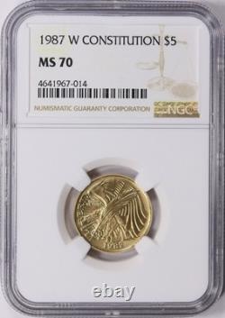 1987-W CONSTITUTION Gold $5 COMMEMORATIVE NGC MS70