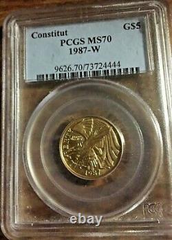 1987-W Constitution Commemorative $5 Gold PCGS MS70