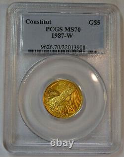 1987-W Constitution Commemorative $5 Gold PCGS MS70 US Coin