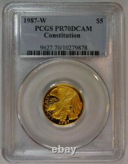 1987-W Constitution Commemorative $5 Gold PCGS PR70 US Coin