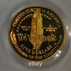 1987-W Constitution Commemorative $5 Gold PCGS PR70 US Coin