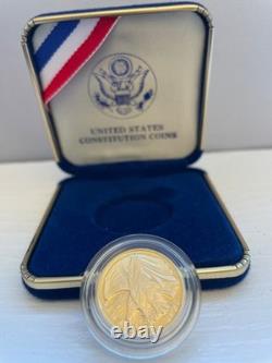 1987 W U. S. Constitution Bicentennial $5 Gold Coin w original box