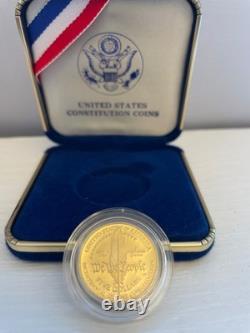 1987 W U. S. Constitution Bicentennial $5 Gold Coin w original box