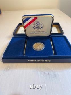 1987 W U. S. Constitution Bicentennial $5 Gold Coin w original box