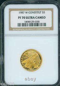 1987-w $5 Gold Commemorative Constitution Ngc Pr70 Pr-70 Proof Pf70