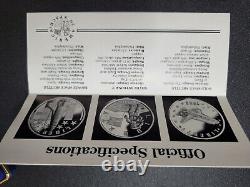 1988 America in Space Gold & Silver 3pc Commemorative Coin UNC Set COA