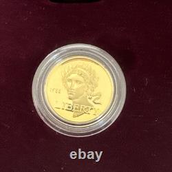 1988 OLYMPIC COIN U. S. Mint PROOF SET $5 GOLD, $1 SILVER withBox & COA