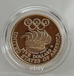 1988 Olympic 2 Coin Proof Set $5 Gold Coin and Silver Dollar (OGP withCOA)