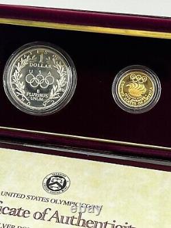 1988 Olympic Coin set $5 Gold and $1 Silver Proof withCOA