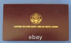 1988 US Mint Olympics Commemorative Coins UNC. $5 Gold & $1 Silver 2-Coin Set