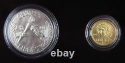 1988 US Mint Olympics Commemorative Coins UNC. $5 Gold & $1 Silver 2-Coin Set