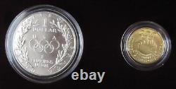 1988 US Mint Olympics Commemorative Coins UNC. $5 Gold & $1 Silver 2-Coin Set