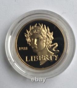 1988 US Olympic $5 GOLD Dollar and Proof Silver Dollar Coin Set With Box & COA