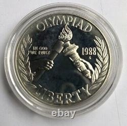 1988 US Olympic $5 GOLD Dollar and Proof Silver Dollar Coin Set With Box & COA