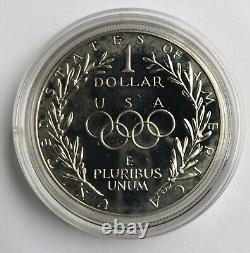 1988 US Olympic $5 GOLD Dollar and Proof Silver Dollar Coin Set With Box & COA