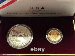 1988 United States Olympic Coins Proof Silver Dollar and Gold Five Dollar