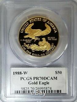 1988-W $50 Gold Eagle PCGS PR70DCAM Philip Diehl