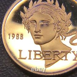 1988-W $5 PROOF GOLD LIBERTY. 242 Troy Oz GEM BU+ VERY PQ+ SEE VIDEO