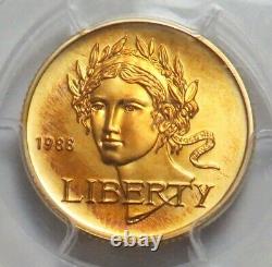 1988 W Gold USA $5 Olymics Commemorative Mercanti Signed Coin Pcgs Ms 70