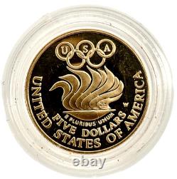 1988 W Liberty Seoul Olympic GEM Proof Commemorative $5 Gold Coin In Capsule