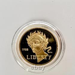 1988 W Liberty Seoul Olympic GEM Proof Commemorative $5 Gold Coin In Capsule