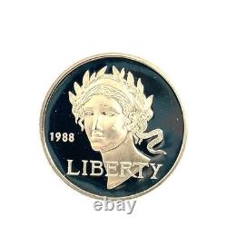 1988 W Liberty Seoul Olympic GEM Proof Commemorative $5 Gold Coin In Capsule