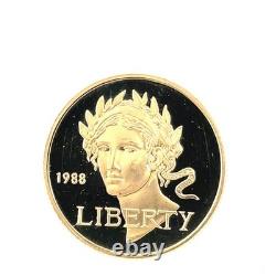 1988 W Liberty Seoul Olympic GEM Proof Commemorative $5 Gold Coin In Capsule