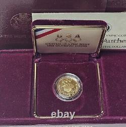 1988-W Olympic $5 Gold Proof with Box & COA-FREE USA Shipping