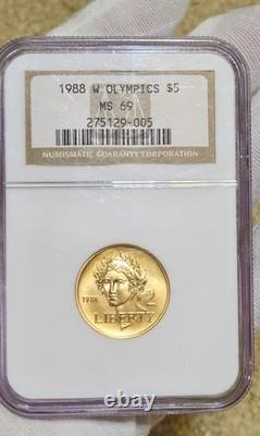 1988 W Olympics $5 Gold Commemerative Coin MS 69 NGC