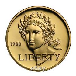1988-W Proof $5 Gold Olympics Commemorative with Box, OGP & COA