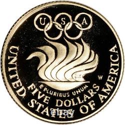 1988-W US Gold $5 Olympic Commemorative Proof Coin in Capsule