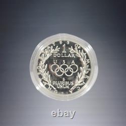 1988-s+w Us Mint Olympic Torch Silver Proof + Liberty Gold Five Dollar Coin Set