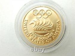 1988 -w $5 Gold Coin Olympic Commemorative Gold Coin Capsuled