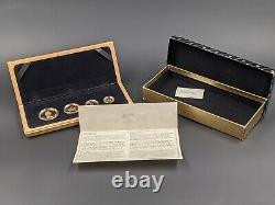 1989 Commemorative Maple Leaf Gold Proof Set 4 Coin Set 10 Year Anniversary