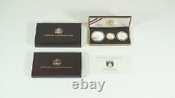 1989 Congressional Commemorative 3-Coin Gold & Silver Proof Set with COA & Box