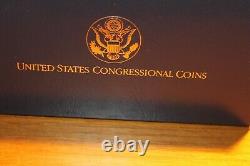 1989 US Congressional 3 Coin Commemorative Proof Set, $1Silver $5Gold $. 50Copper