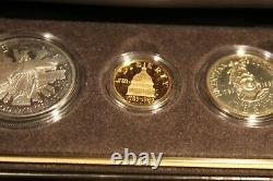 1989 US Congressional 3 Coin Commemorative Proof Set, $1Silver $5Gold $. 50Copper