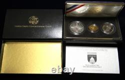 1989 U. S. Congressional Commemorative Proof Set, $5 Gold, $1 Silver, Half $, Ogp