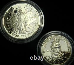 1989 U. S. Congressional Commemorative Proof Set, $5 Gold, $1 Silver, Half $, Ogp