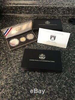 1989 United States Congressional Three Coin Gold & Silver Proof Set