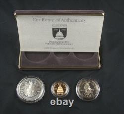 1989 Us Mint Us Congressional 3 Coin Proof Set With Ogp & Coa